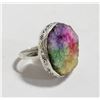 Image 1 : #50-NATURAL RAINBOW SOLAR QUARTZ RING SIZE 9