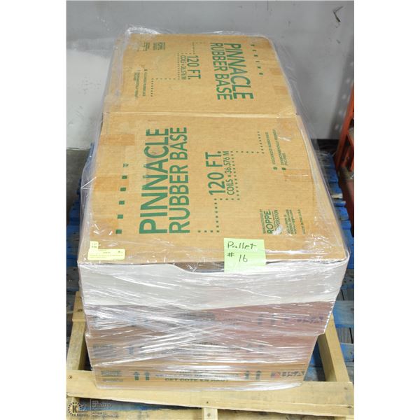 8 BOXES OF PINACLE RUBBER BASE 120FT COILS AND