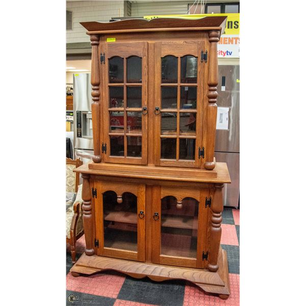 UNIQUE TWO PIECE CABINET APPROX H-78" W-20" L-46"