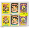 LOT OF 6 GARBAGE PAIL KIDS 1985 CARDS