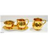 Image 1 : GOLD CREAMER, SUGAR & TRAY BY CROWN DEVA