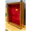 Image 2 : RED VELVET LINED DISPLAY CASE 17" X 19".  NO GLASS