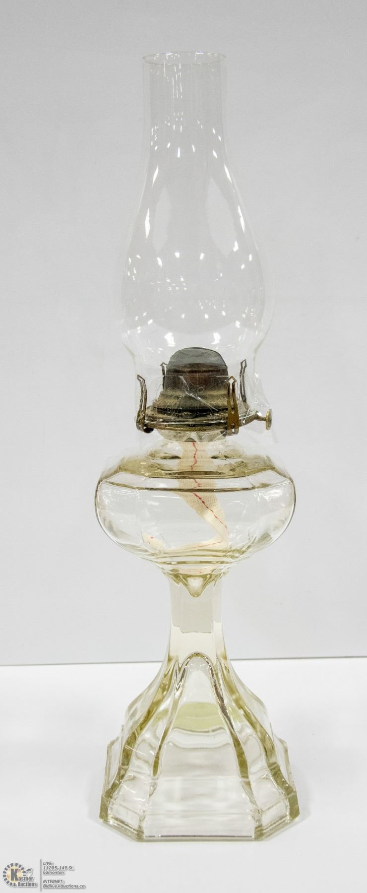 ANTIQUE COAL OIL LAMP SQUARE DESIGN.