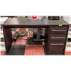 Image 1 : BLACK DESK - 3 DRAWER 58.5" L X 30" H X 24" D"