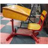Image 1 : ANTIQUE CHILDS CAST IRON & WOOD SCHOOL DESK