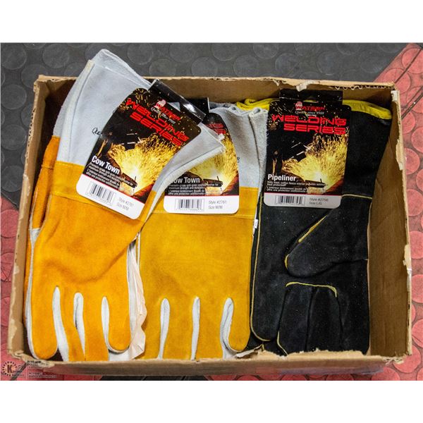 3 NEW PAIRS OF SIZE L, M WELDING SERIES GLOVES