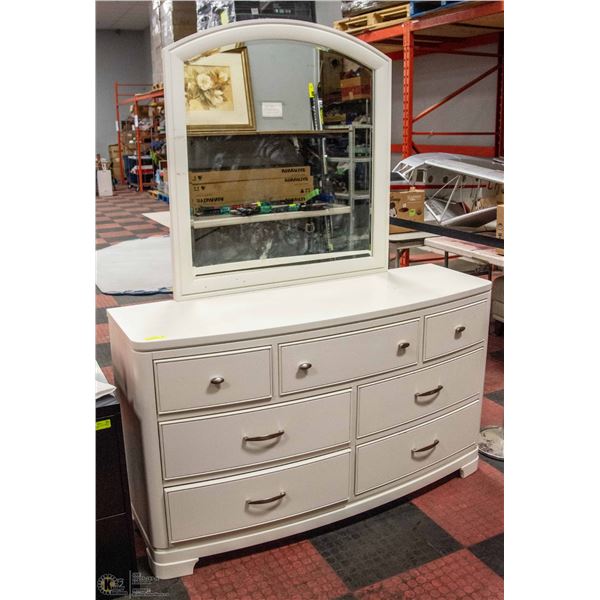 7 DRAWER DRESSER & MIRROR-58"W, 34"H, 19"D