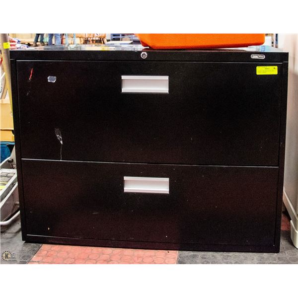 BLACK 2 DRAWER LEGAL SIZE FILING CABINET