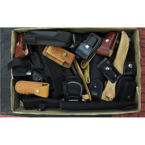LOT OF 45+ CASES AND KNIFE SHEATHS