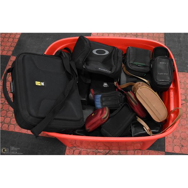 TOTE OF 35+ CAMERA AND BINOCULAR CASES