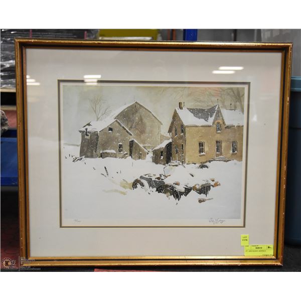 FRAMED SIGNED ARTPIECE - APPROX 19" X 23"