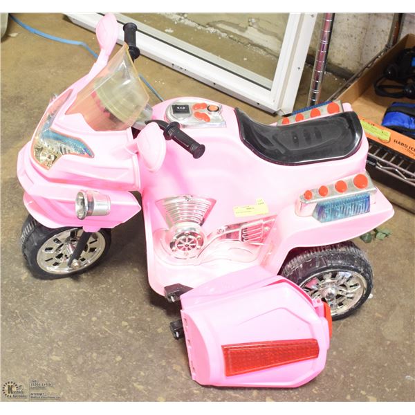 PINK CHILDRENS MOTOR BIKE W/ HELMET BOX