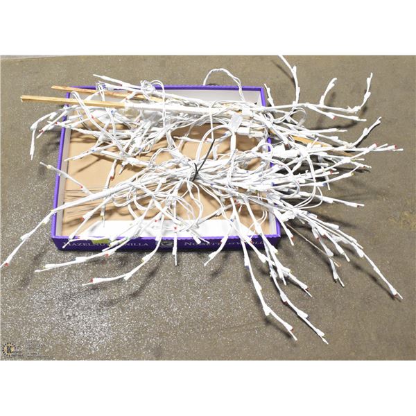 2 LARGE BUNCHES COSTCO LIT UP BRANCH TWIGS WITH +