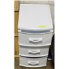Image 1 : 3 DRAWER WHITE WICKER LOOK STORAGE UNIT