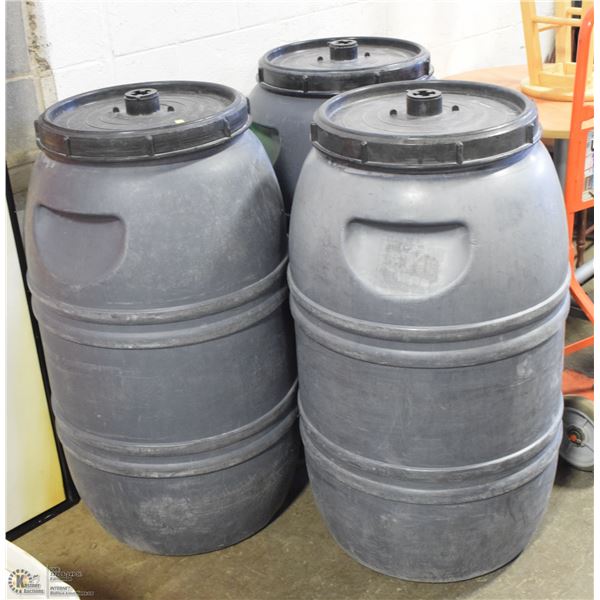 LOT OF 3 EMPTY BARRELS