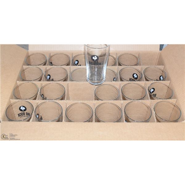 CASE OF 24 16 OZ BIG ROCK BEER GLASSES