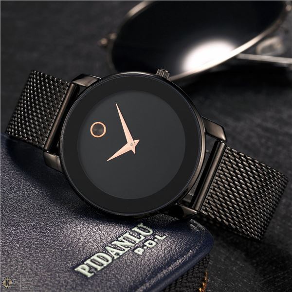 NEW BLACK DIAL BUSINESS CASUAL CLASSIC 44MM WATCH