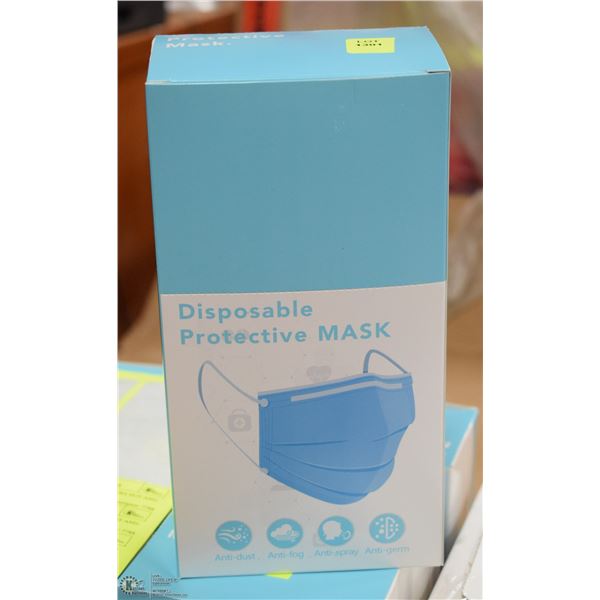 BOX OF NEW INDIVIDUALLY WRAPPED PROTECTIVE MASKS