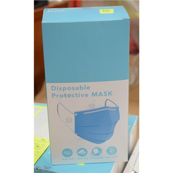 BOX OF NEW INDIVIDUALLY WRAPPED PROTECTIVE MASKS