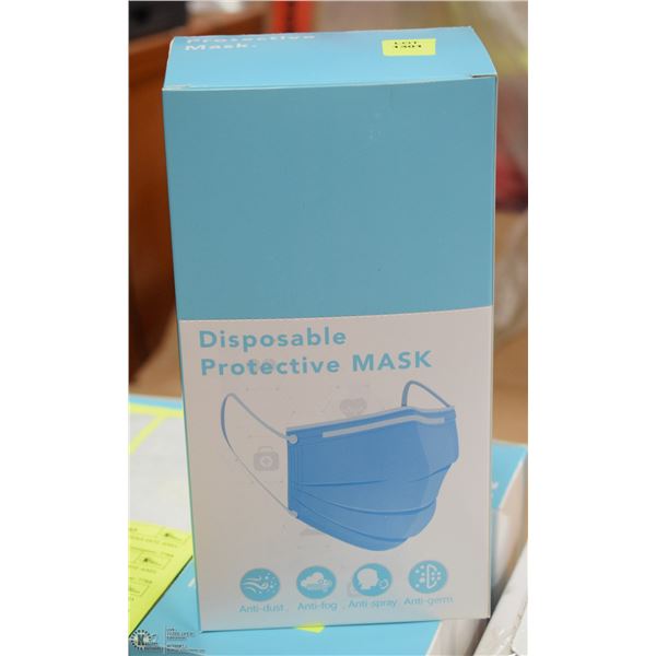 BOX OF NEW INDIVIDUALLY WRAPPED PROTECTIVE MASKS