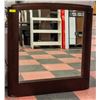 Image 1 : SOLID ROSEWOOD FRAMED BEVELED GLASS MIRROR -