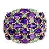Image 1 : Natural Colombian Emerald & Brazil Amethyst Ring
