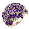 Image 2 : Natural Colombian Emerald & Brazil Amethyst Ring