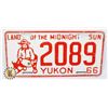 Image 1 : #669  YUKON 1966 LICENCE PLATE 2089 "LAND OF THE