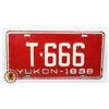 Image 1 : #679 YUKON 1958 LICENCE PLATE T-666 CANADA AUTO