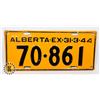 Image 1 : #680  ALBERTA 1944 LICENCE PLATE 70-861 WW2 ERA