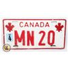 Image 1 : #695 CANADA MILITARY LICENCE PLATE 1986 MN 20