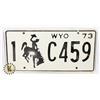 Image 1 : #710 U.S.A. WYOMING 1973 LICENCE PLATE 1 C459