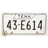 Image 1 : #716 U.S.A. TENNESSEE LICENCE PLATE 43-E614 I