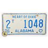 Image 1 : #723 U.S.A. ALABAMA 1976 LICENCE PLATE 2T 1048
