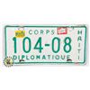 Image 1 : #754 HAITI CORPS DIPLOMATIQUE 1995 LICENCE PLATE