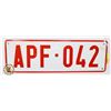 Image 1 : #758 BELGIUM EUROPE LICENCE PLATE APF-042