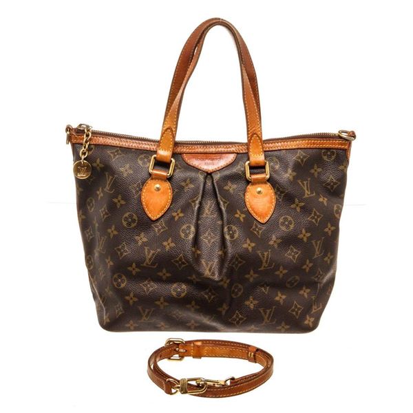 Louis Vuitton Brown Palermo PM Totes Bag