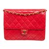 Image 1 : Chanel Red Lambskin Half Flap Shoulder Bag