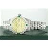 Image 5 : Rolex Ladies Stainless Steel Yellow Diamond & Emerald Oyster Perpetual Datejust