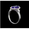 Image 4 : 14KT White Gold 2.66 ctw Tanzanite and Diamond Ring
