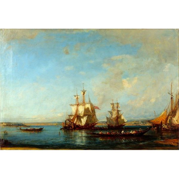 Felix Ziem - Caiques and Sailboats at the Bosphorus