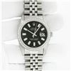Image 3 : Rolex Mens Stainless Steel Black Baguette Diamond 36MM Datejust Wristwatch