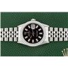 Image 4 : Rolex Mens Stainless Steel Black Baguette Diamond 36MM Datejust Wristwatch