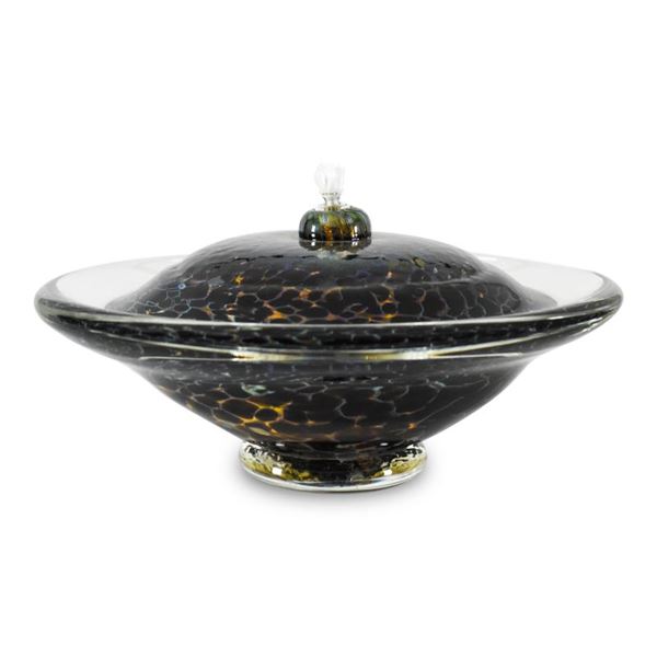 Large Saturn Oil Lamp by GartnerBlade Glass