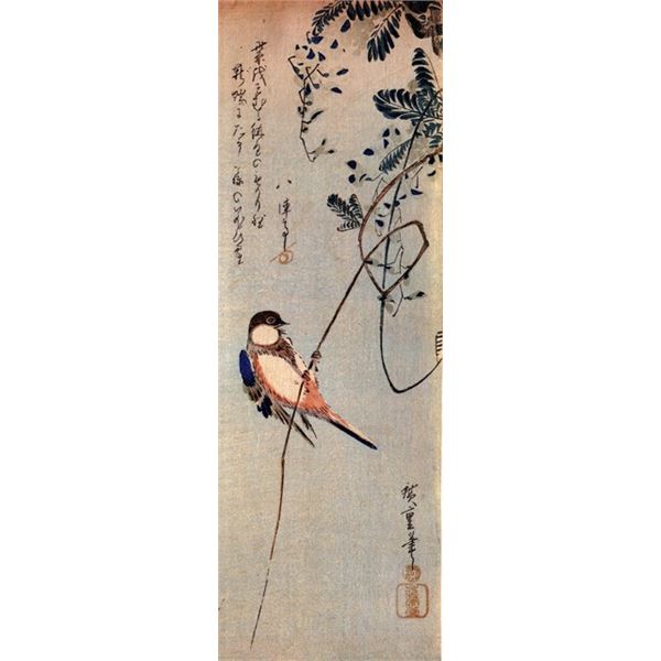 Hiroshige A Bird on a Wisteria