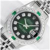Image 1 : Rolex Ladies Stainless Steel 26MM Green Vignette Diamond Oyster Perpetual Dateju