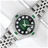 Image 2 : Rolex Ladies Stainless Steel 26MM Green Vignette Diamond Oyster Perpetual Dateju