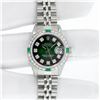 Image 3 : Rolex Ladies Stainless Steel 26MM Green Vignette Diamond Oyster Perpetual Dateju