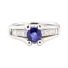 Image 2 : 1.28 ctw Sapphire And Diamond Ring - 14KT White Gold