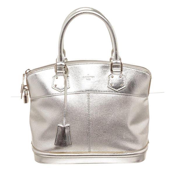Louis Vuitton Silver Leather Suhali Lockit PM Tote Bag